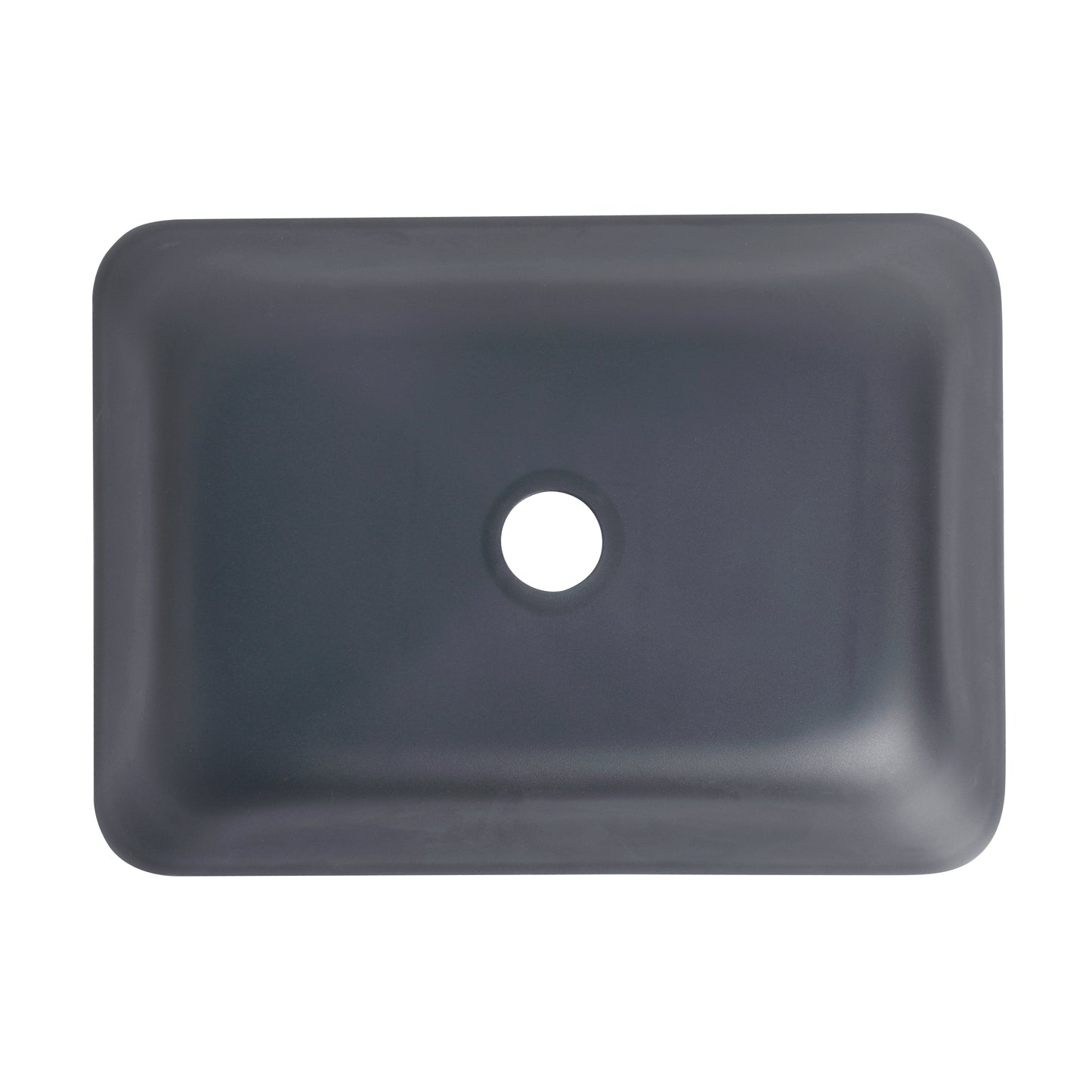 Tempered Glass Matte Bathroom Vessel Sink, Rectangle Bathroom Basin (Tempered Glass Matt Gray)