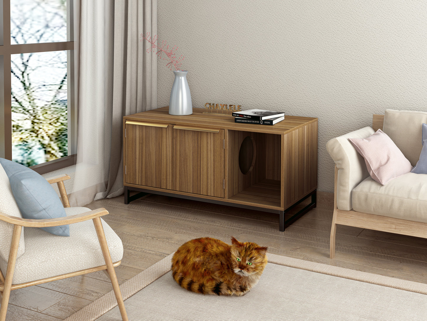 Versatile Cat House & TV Stand Combo for Modern Living Rooms