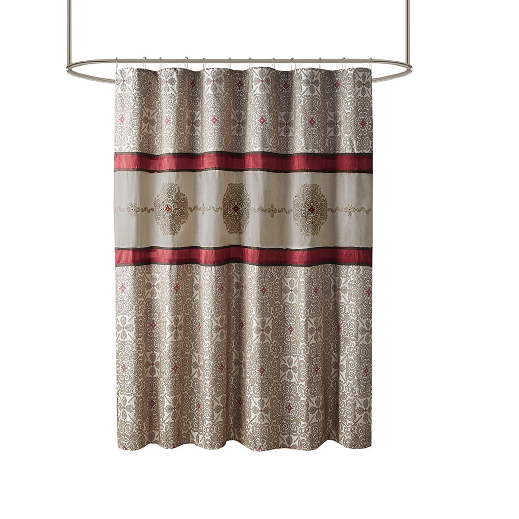 Embroidered Elegance Shower Curtain