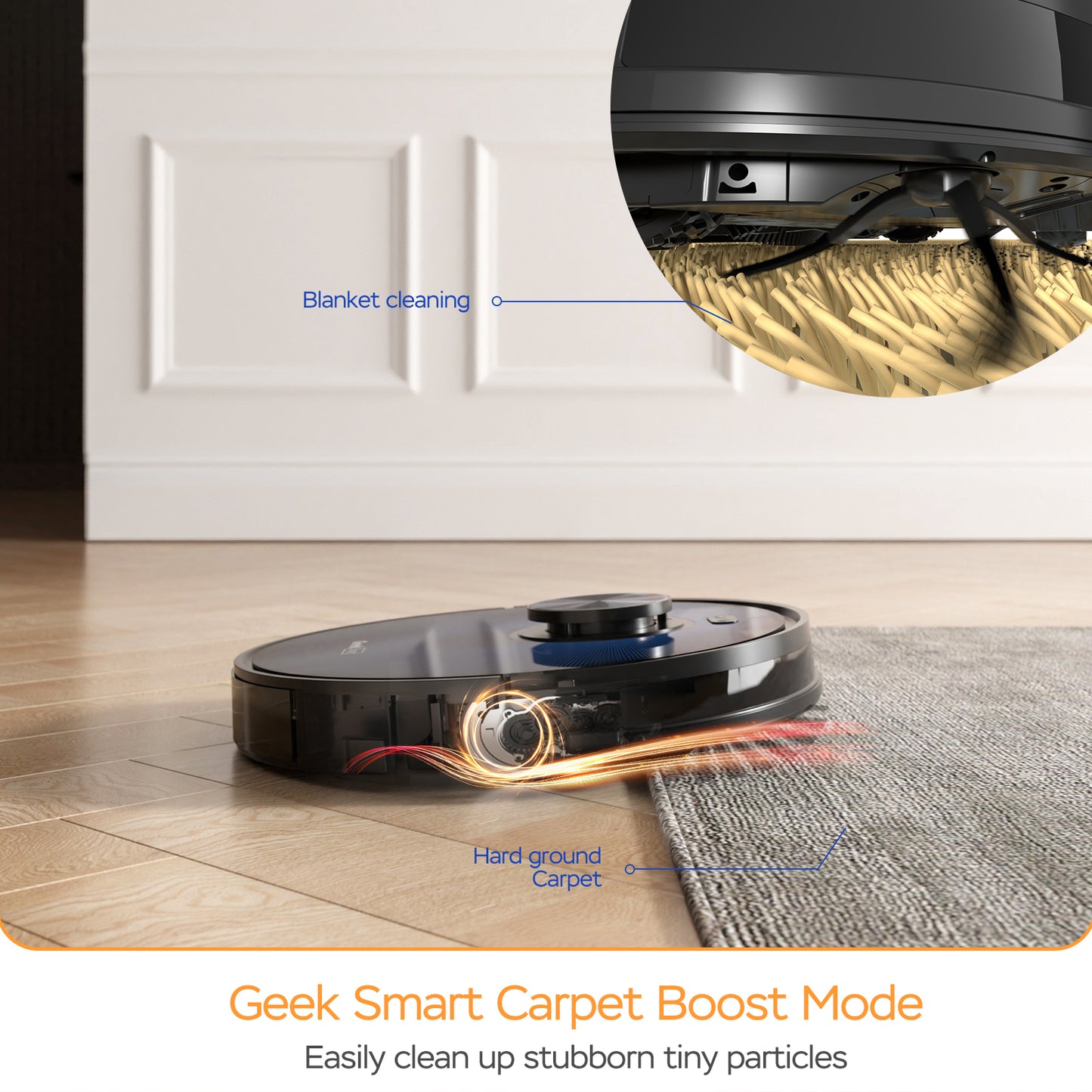 Effortless Cleaning Solution: Geek Smart L7 Robot Vacuum Cleaner and Mop, Smart Navigation, Wi-Fi Connectivity, Room Selection Feature, MAX 2700 PA Suction, Suitable for Pets and Spacious Homes