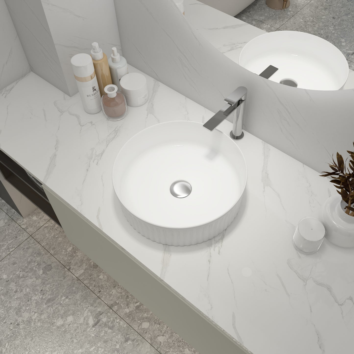 Ceramic Circular Vessel Bathroom Sink Art Sink(BAA0014012OO)