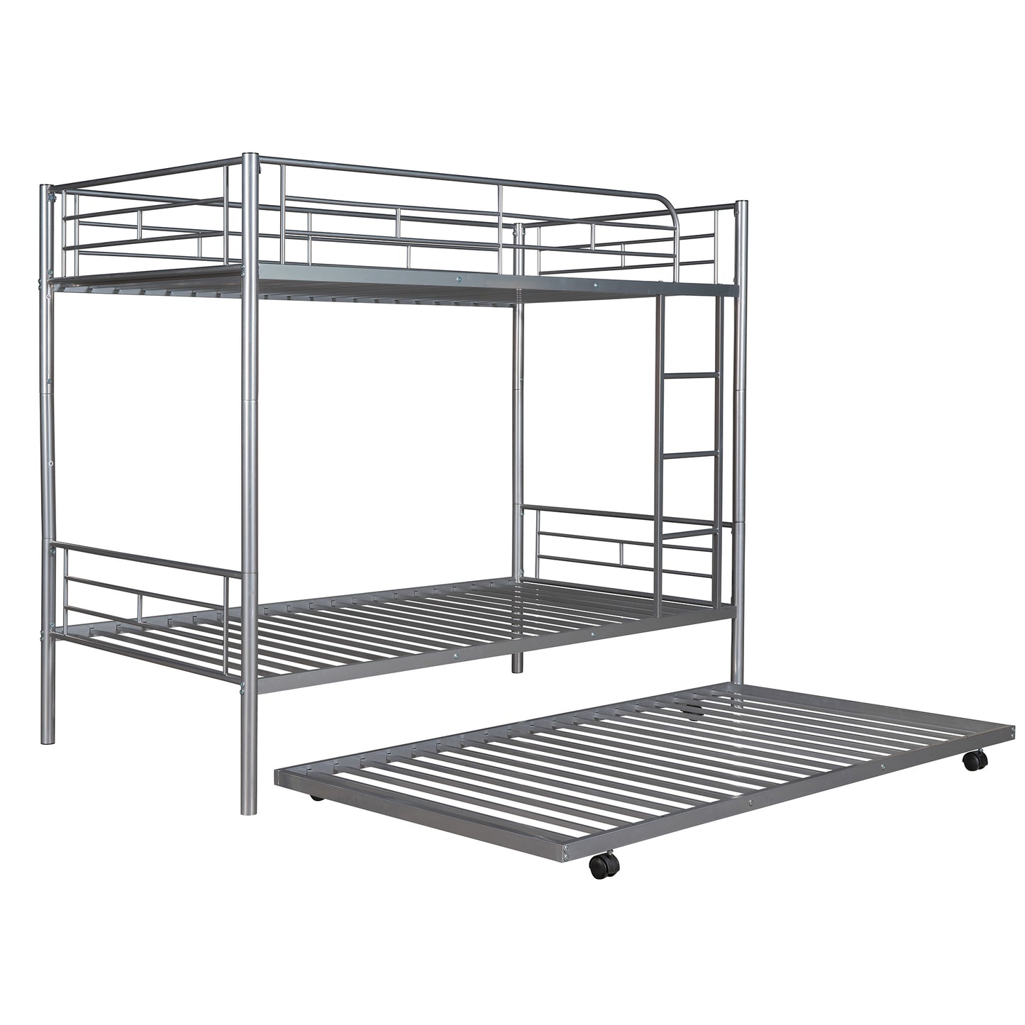 Convertible Twin Metal Bunk Bed With Trundle