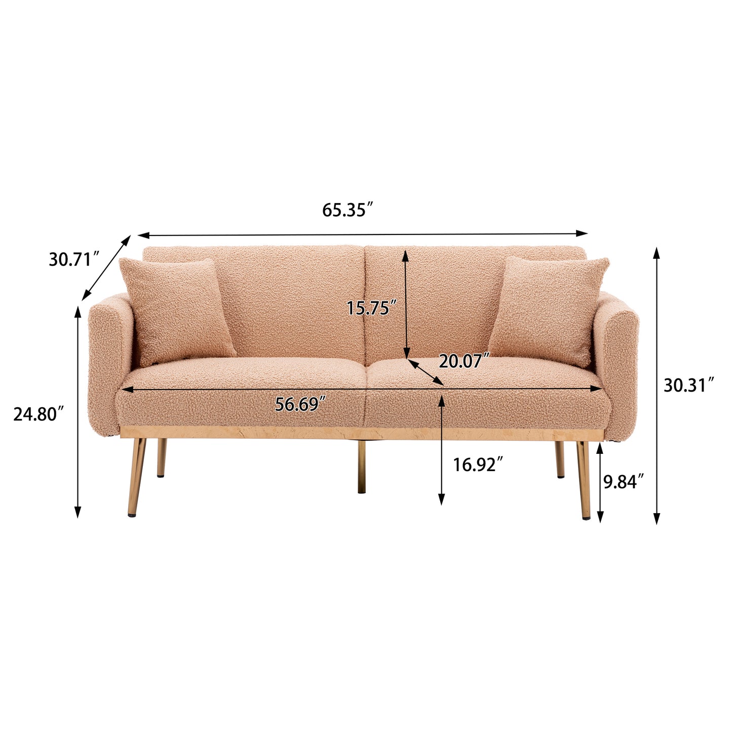 Velvet  Sofa , Accent sofa .loveseat sofa with metal  feet