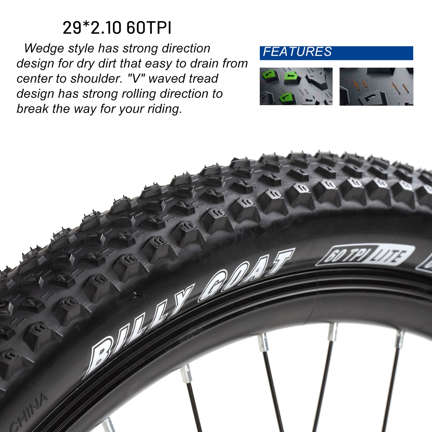 20 PACK Foldable mountain Bike Tire, 29x2.10 inch 25 pieces , Durable Mountain Bike Tire, , Fasting Rolling, More Grip, Puncture-Resistant, Black/Cream Sidewall