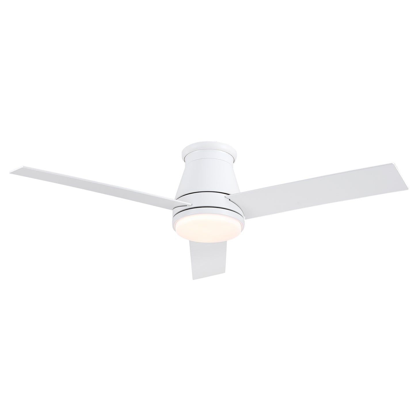 YUHAO 48 White Low Profile Ceiling Fan with LED Lights