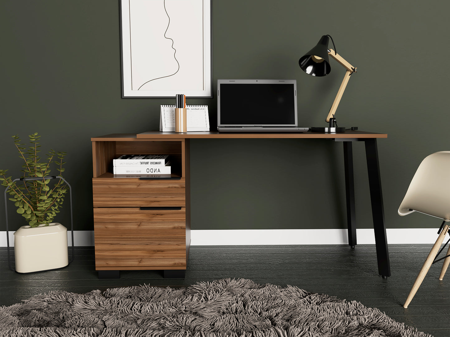 Solid Mahogany Home Office Desk