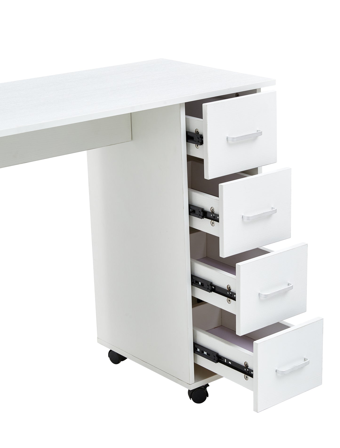 Compact White Computer Desk with Storage Drawers - 41.73‘’L x 17.72\'\'W x 31.5\'\'H