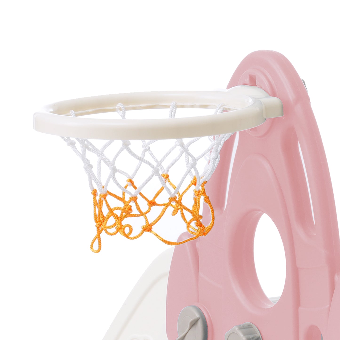 Rocket Theme 4 in 1 Toddler Slide and Swing Set with Basketball Hoop