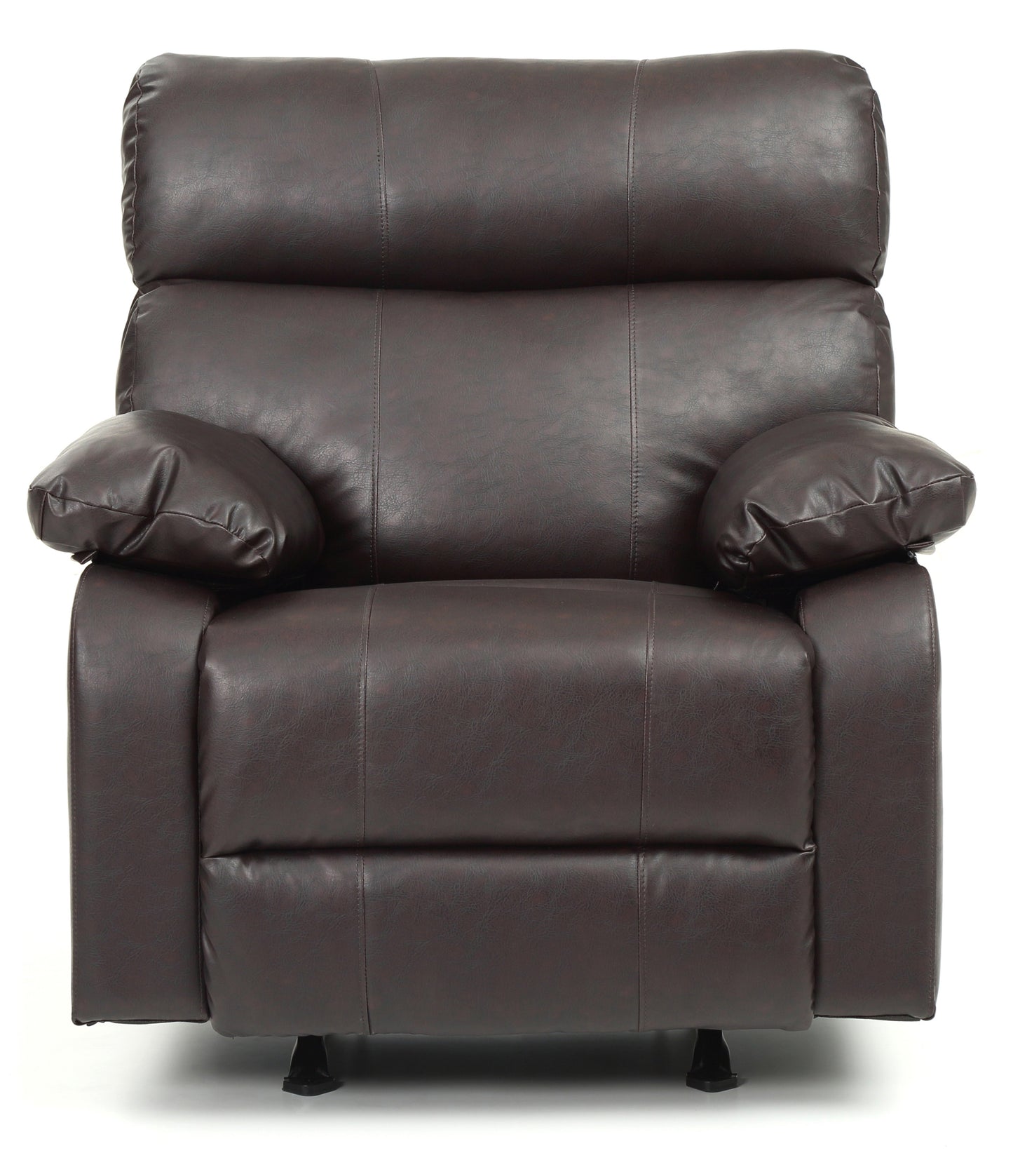 Modern Dark Brown Rocker Recliner with Pub Back Design