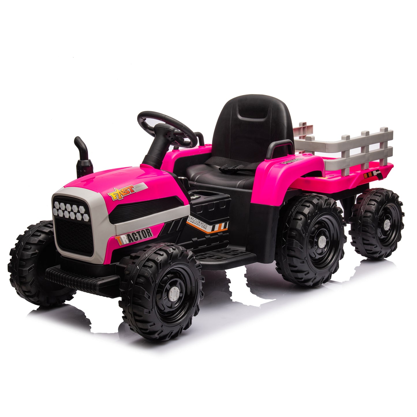 Electric Ride-On Tractor with Remote Control and Realistic Farm Experience, 12V Battery Powered Toy with Two-Speed Control and Safety Features