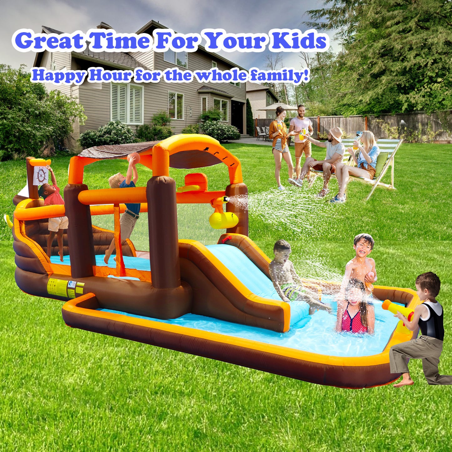 Cruise Ship Themed Inflatable Water Park Playground