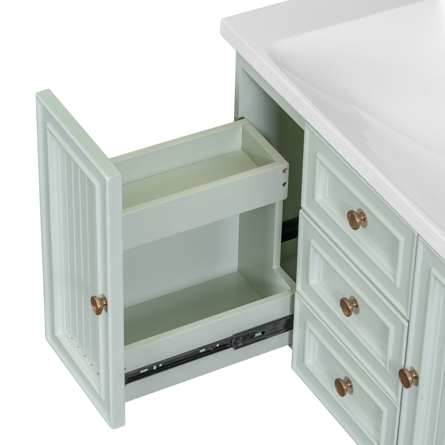 30" Wall Mounted Bathroom Vanity without Sink, Cabinet Base Only, Functional Drawer, Green