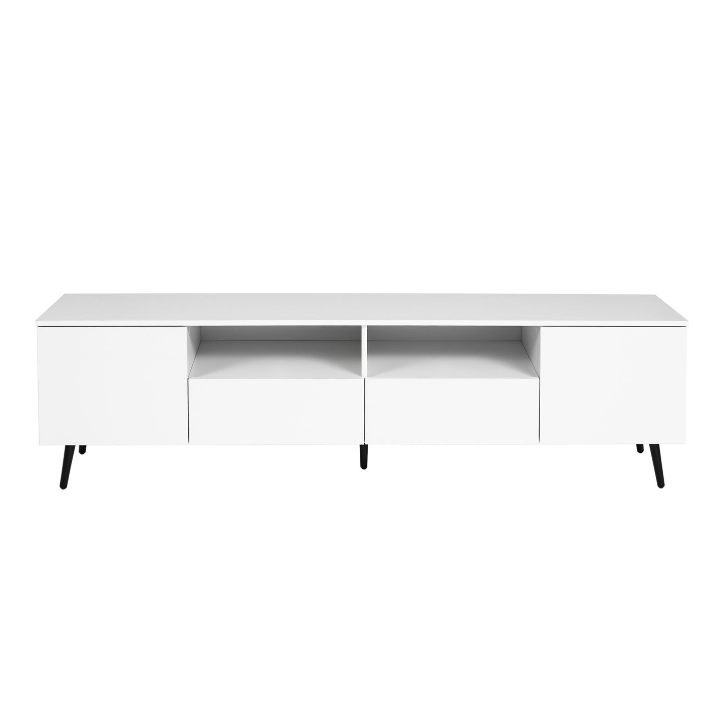 White TV Stand with LED Lights and Remote Control - Stylish Modern Design for TVs 50-75 inches