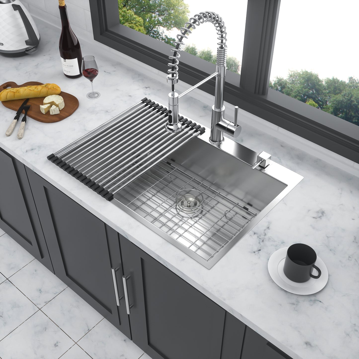 28 Inch Topmount Single Bowl Stainless Steel Kitchen Sink