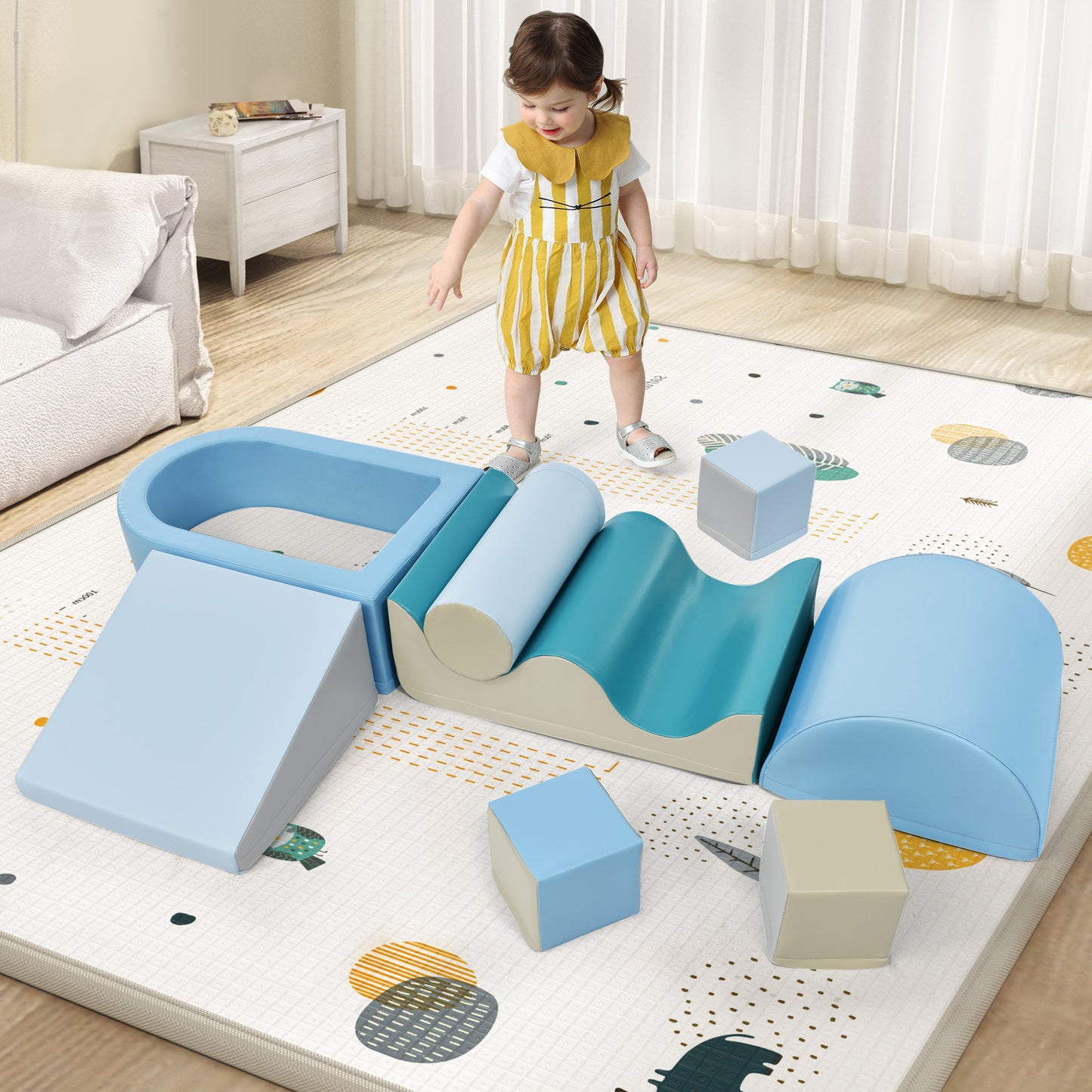 Soft Foam Climbing and Crawling Playset for Infants and Toddlers