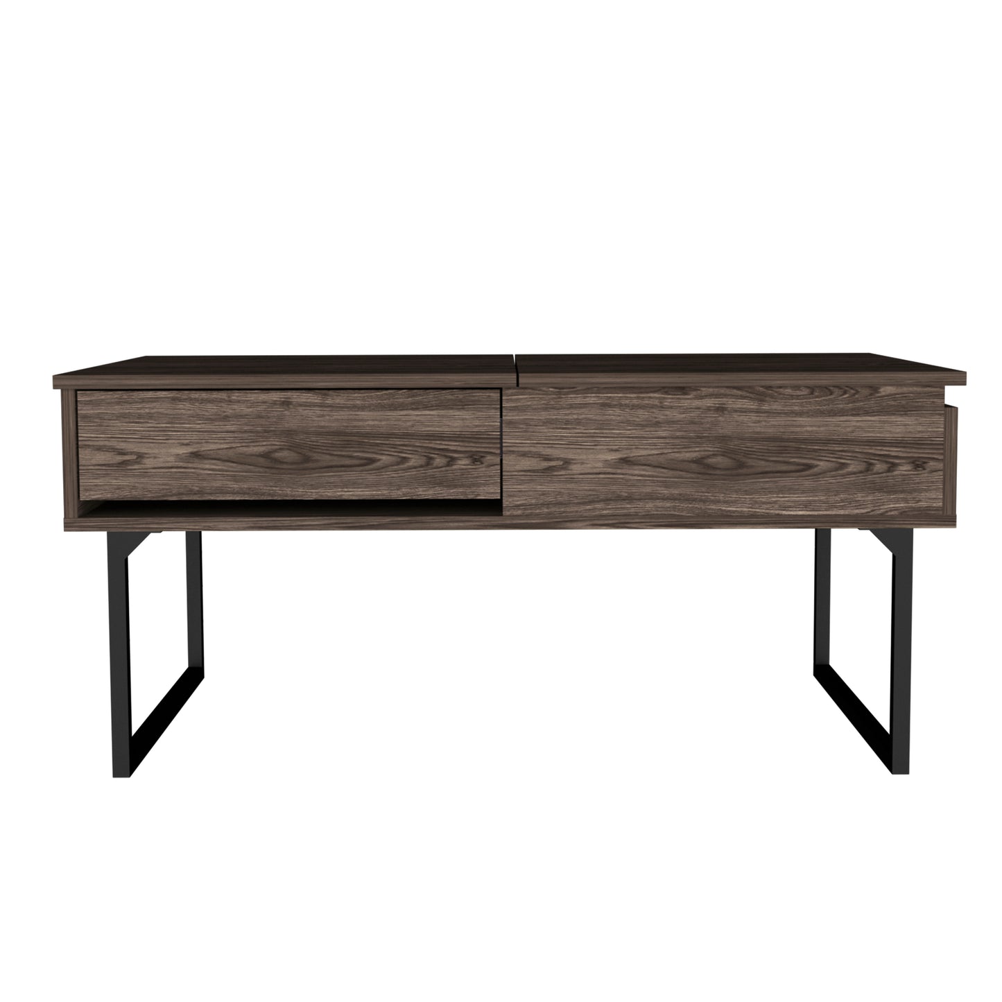 Elegant Dark Walnut Lift Top Coffee Table With Drawer Vezu