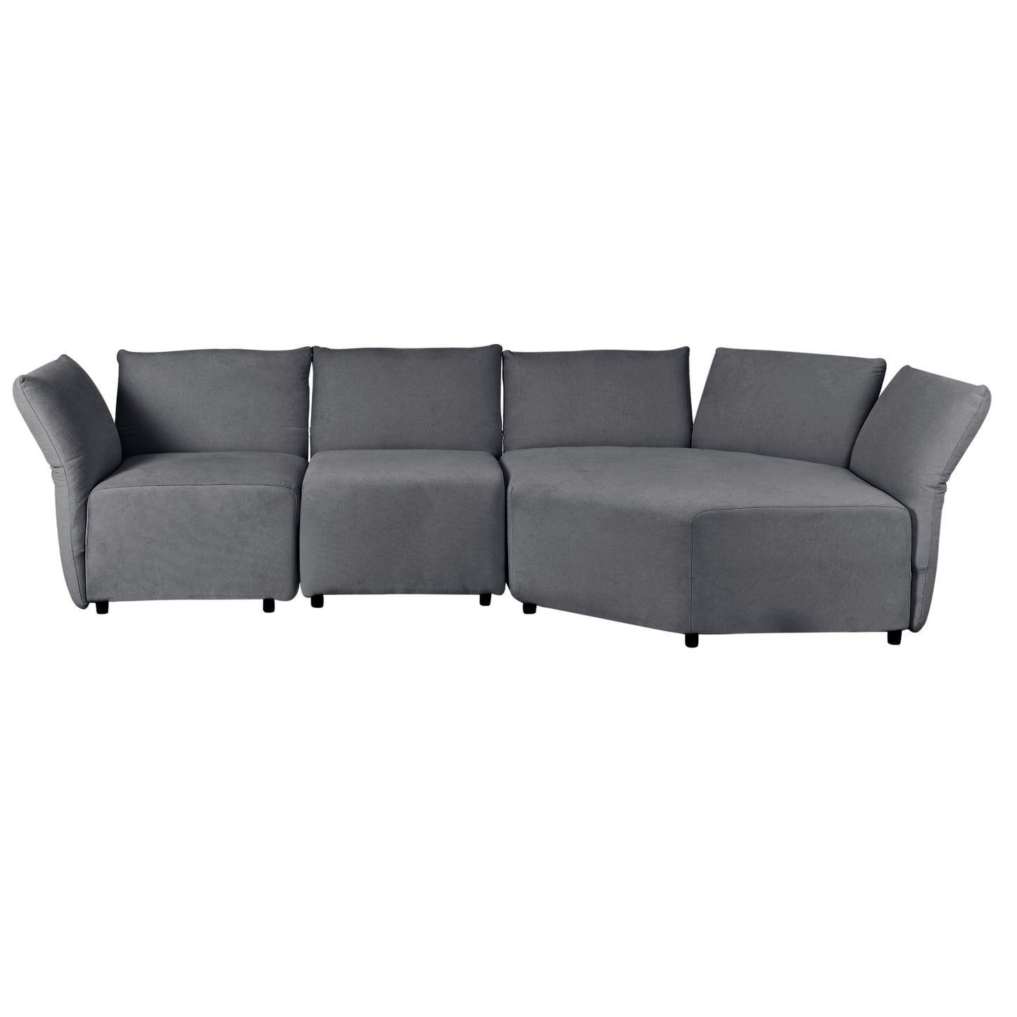 Stylish Sofa Set with Polyester Upholstery with Adjustable Back with Free Combination for Living Room