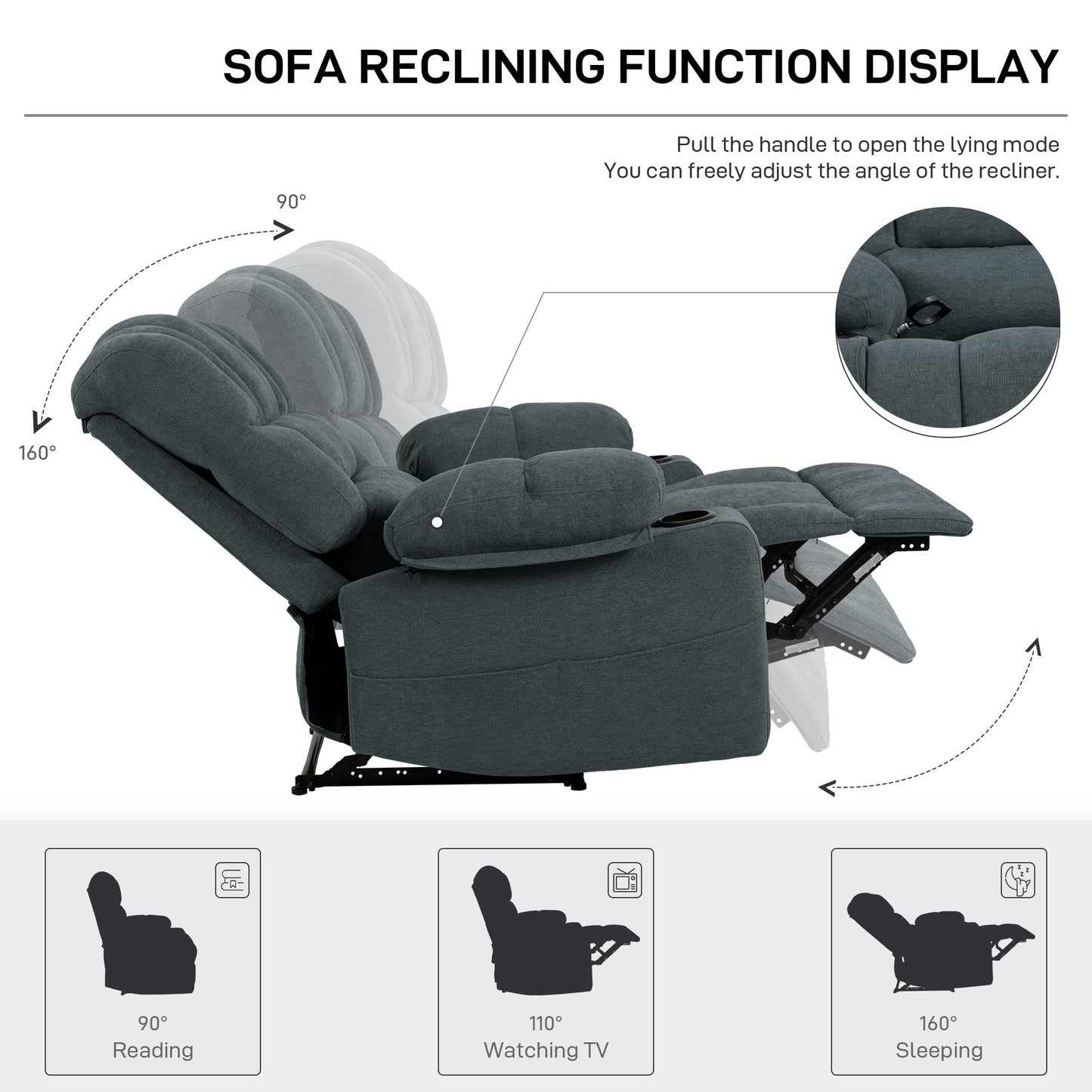 Massage Recliner Chair with Heating, Vibration, and Extended Size