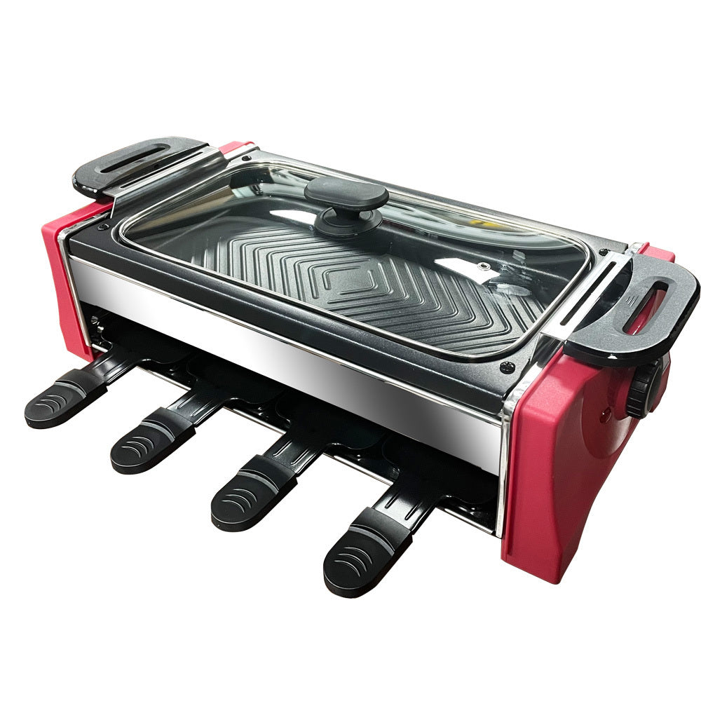 Raclette Grill 8-person Cooking Set with Adjustable Temperature and 1300W Power