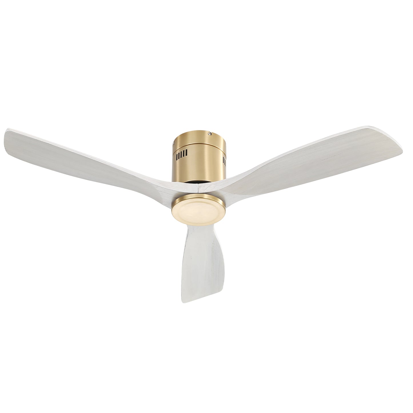 52 Inch Low Profile Ceiling Fan with Reversible Wooden Blades and Remote Control