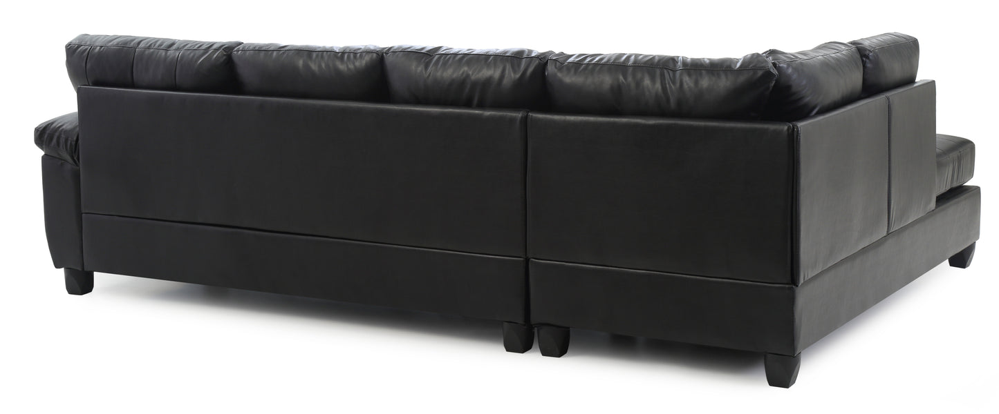 Versatile Glory Furniture Gallant Sectional Sofa in Black PU Leather - G903B-SC