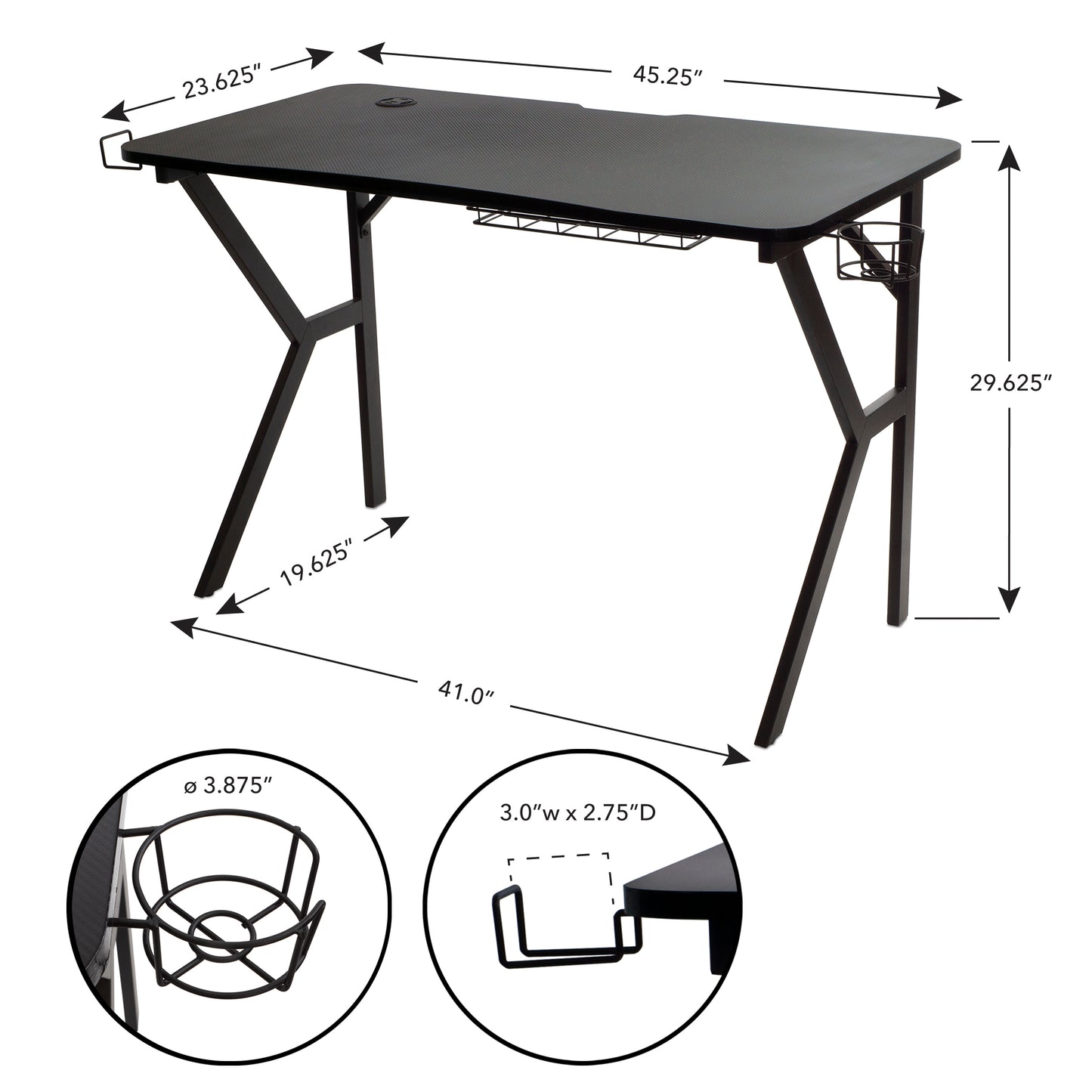 Atlantic Gaming Spectrum Desk - Stylish Gaming Desk with Spacious Surface