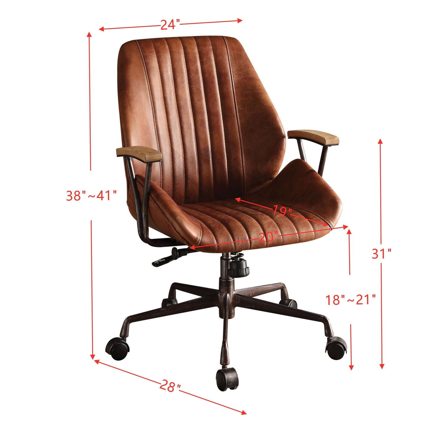 Hamilton Office Chair in Cocoa Top Grain Leather 92413