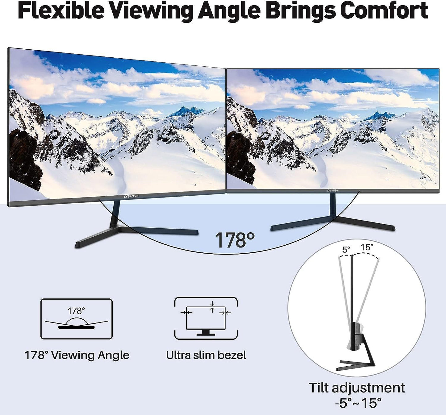 22-Inch IPS Monitor with 75Hz Refresh Rate and Full HD Resolution for Gaming and Office