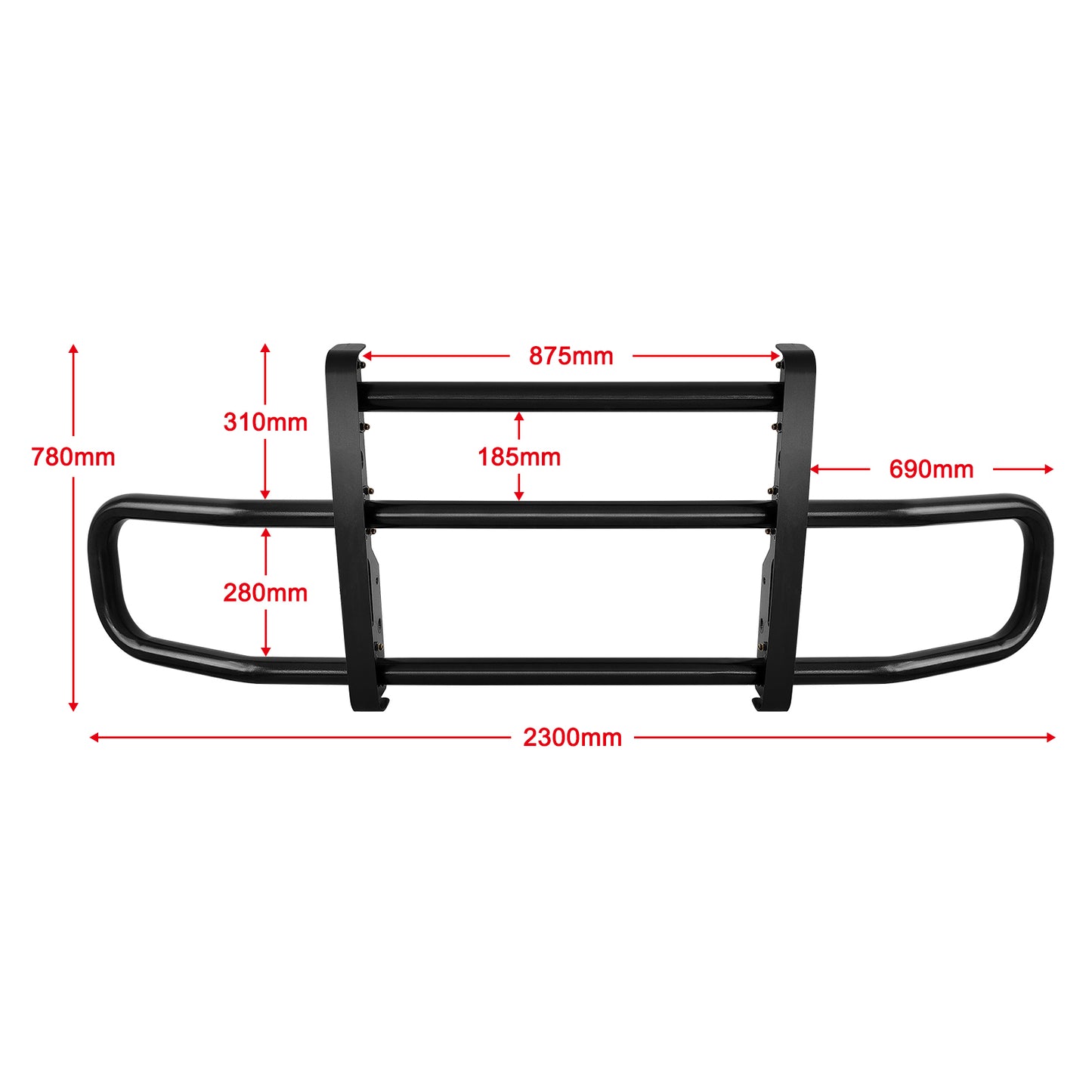 Black Integrated Deer Guard for Freightliner Cascadia 2018-2022 with Brackets