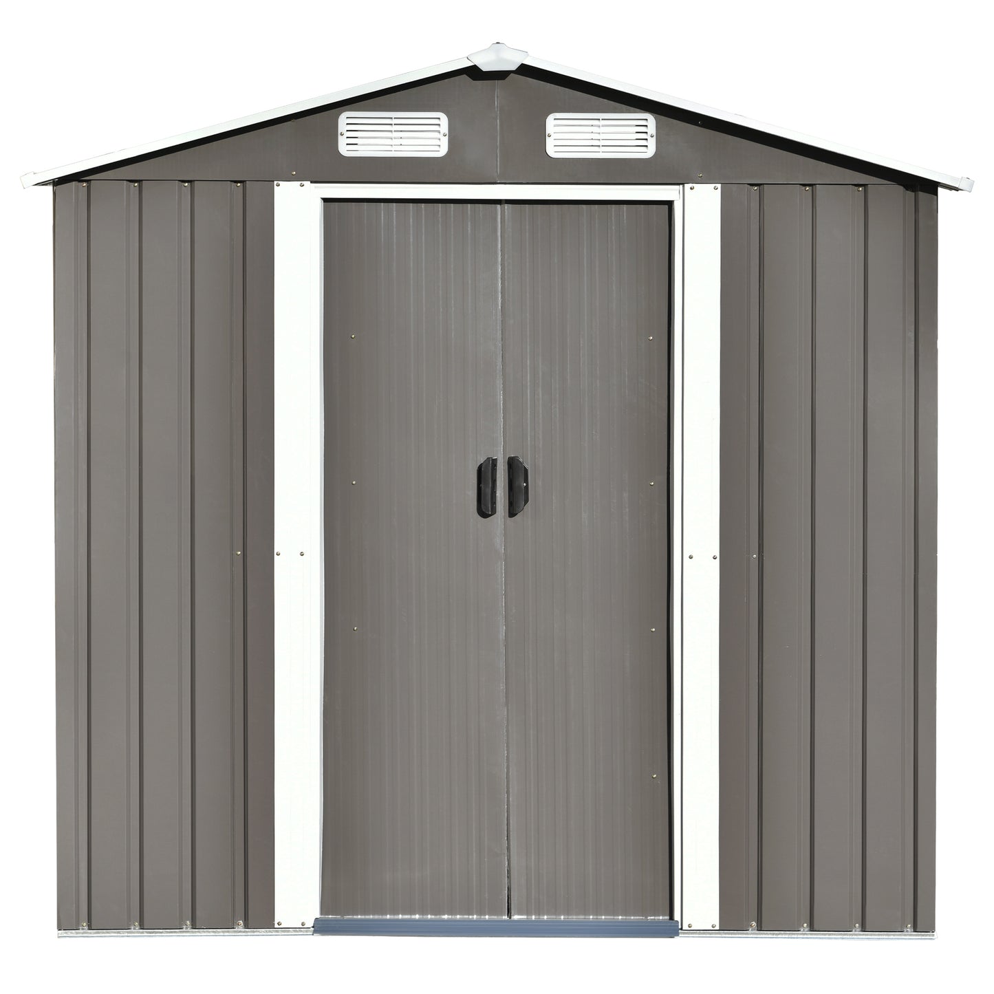 Patio 6ft x4ft Bike Shed Garden Shed, Metal Storage Shed with Lockable Door, Tool Cabinet with Vents and Foundation for Backyard, Lawn, Garden, Gray