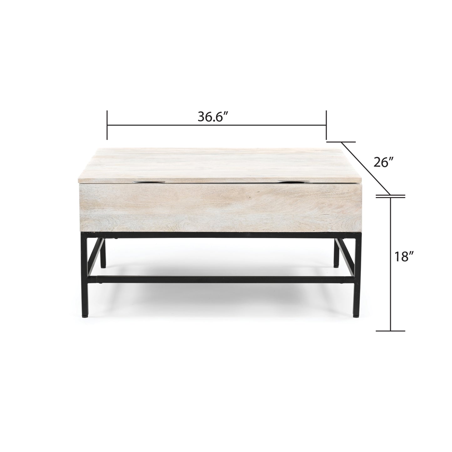 White Washed Lift Top Coffee Table