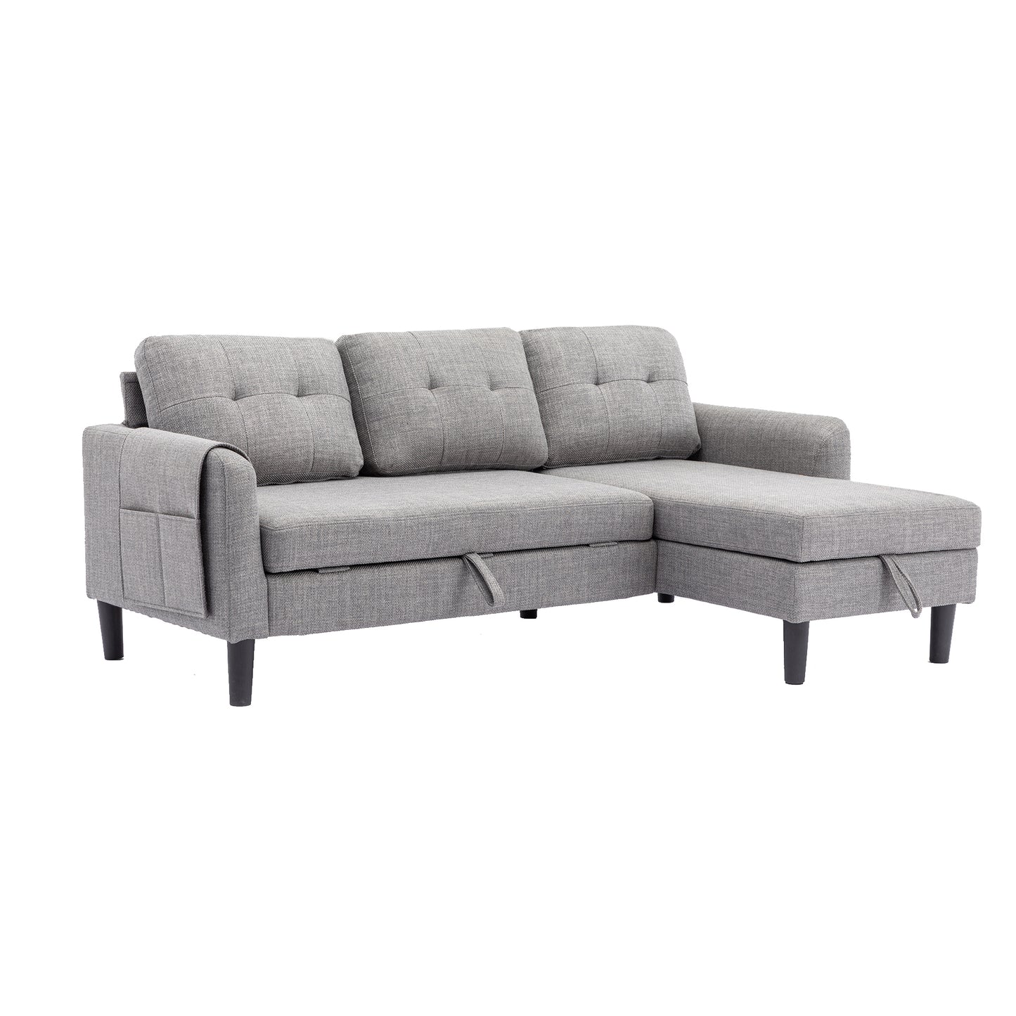 UNITED WE WIN Sectional Sofa Reversible Sectional Sleeper Sectional Sofa with Storage Chaise