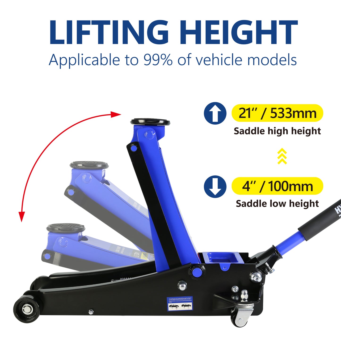 3.5 Ton Low Profile Floor Jack with Dual Piston Quick Lift Pump