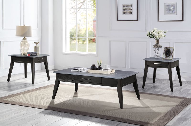 Elegant Zemocryss Coffee Table with Sintered Stone Top and Dark Brown Finish