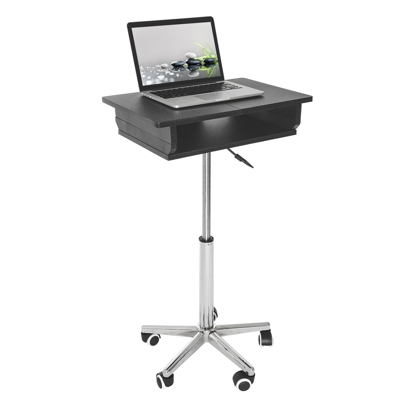 Techni Mobili Adjustable Laptop Cart with Folding Panels, Graphite