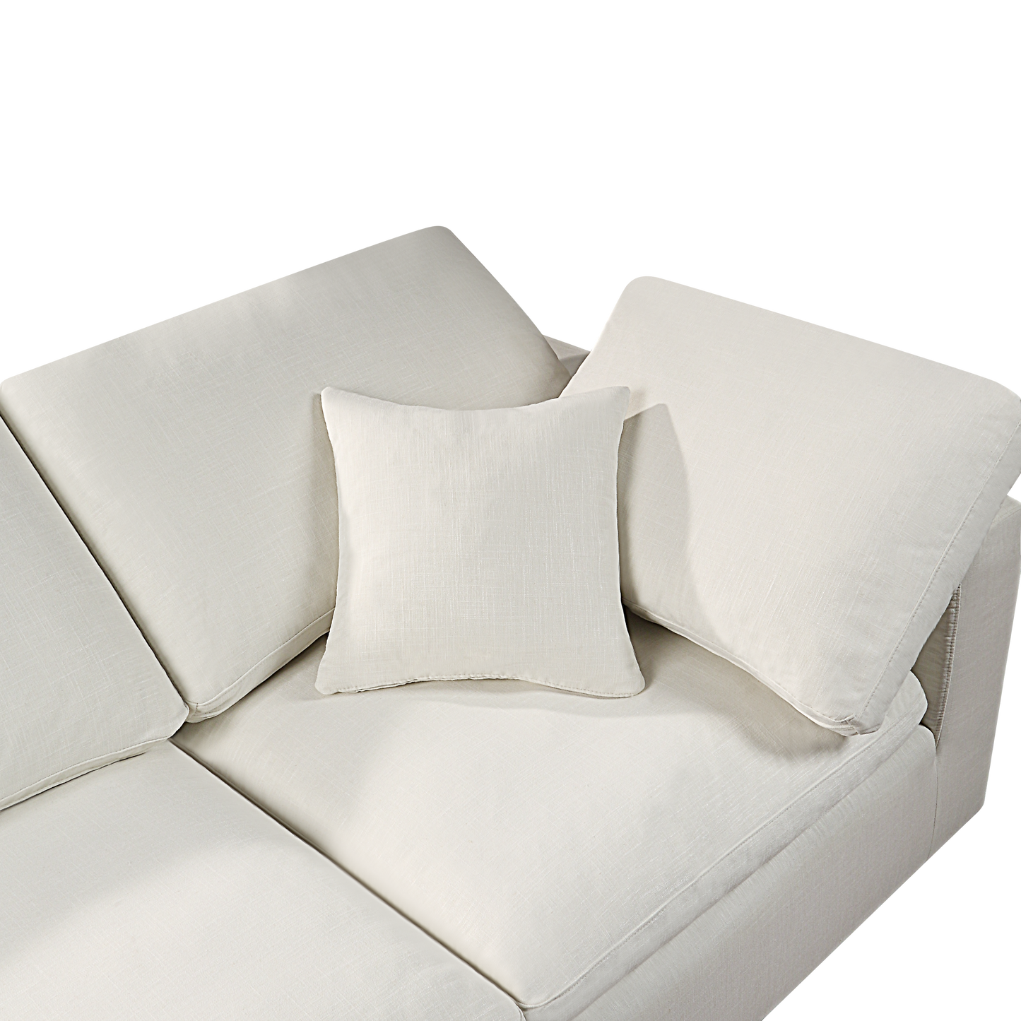 Contemporary Customizable White Modular Sectional Sofa Set