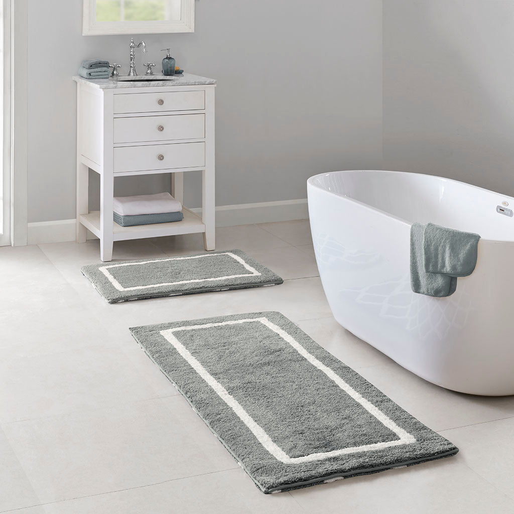 Two-in-One Reversible High Pile Microfiber Bath Rug