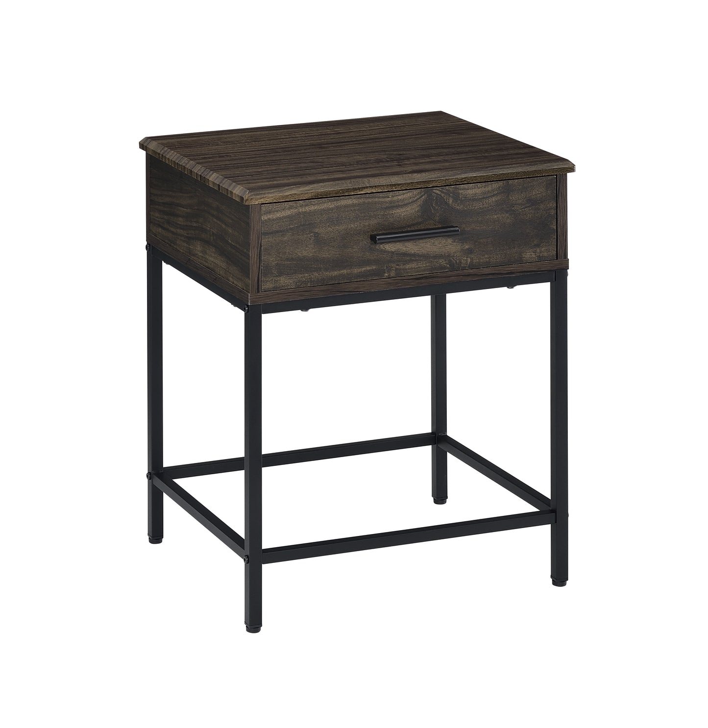 Brown MDF Lift Top Coffee and End Table Set with Beveled Edge Tabletop