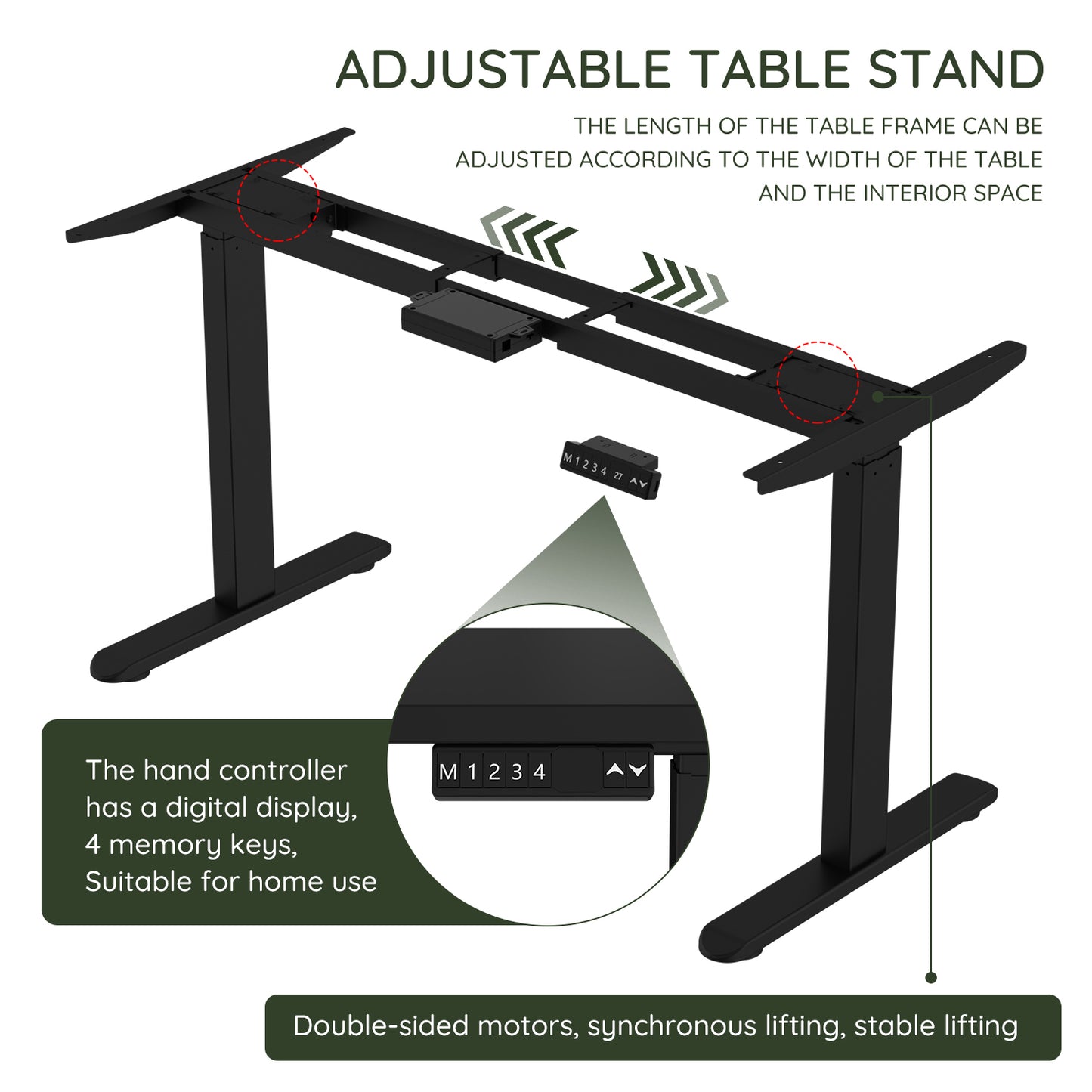 ErGear Adjustable Electric Standing Desk Frame with Dual Motors and Height Adjustment - Ergonomic Workplace Upgrade