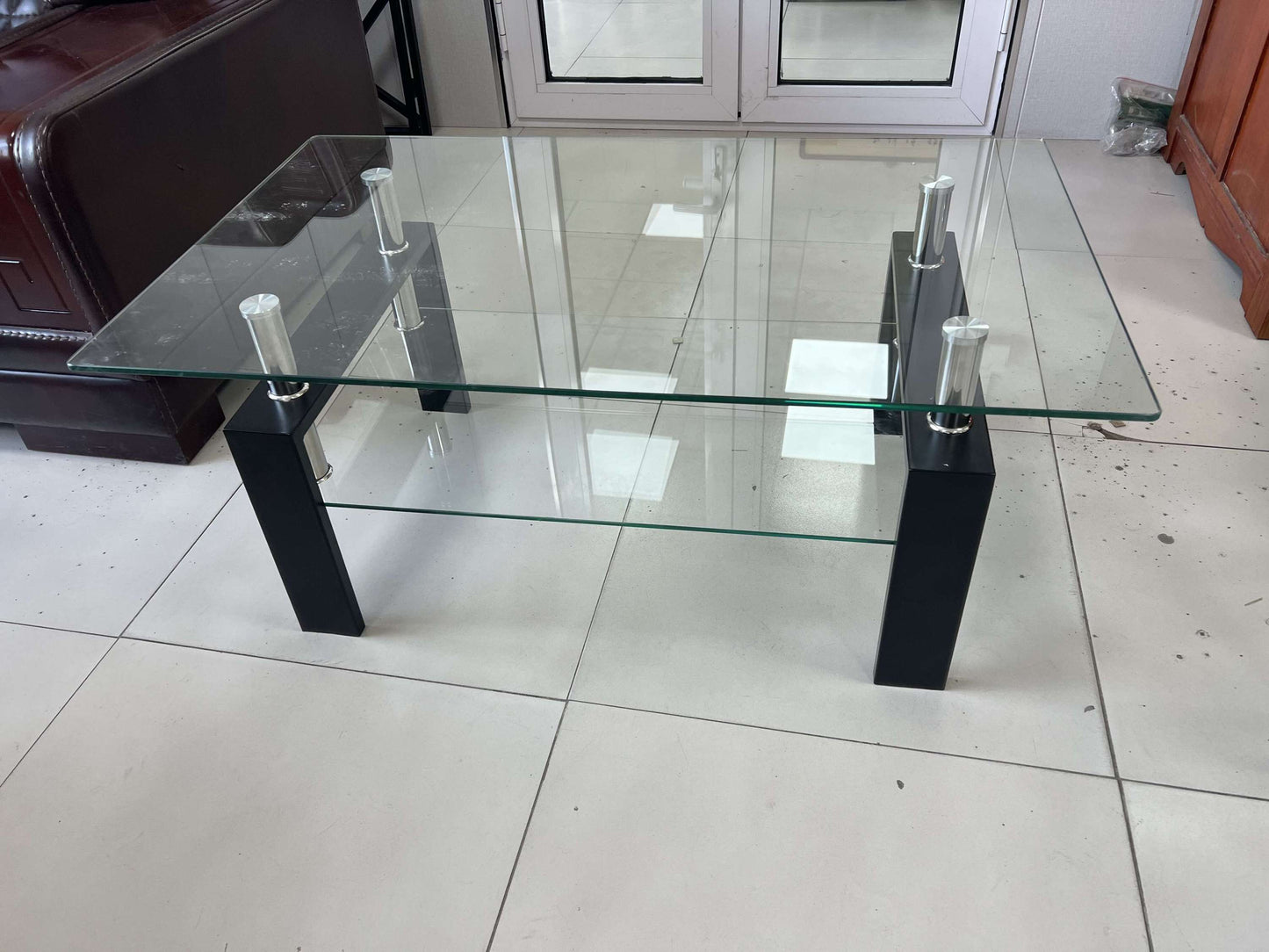 Contemporary 2-Layer Tempered Glass Coffee Table