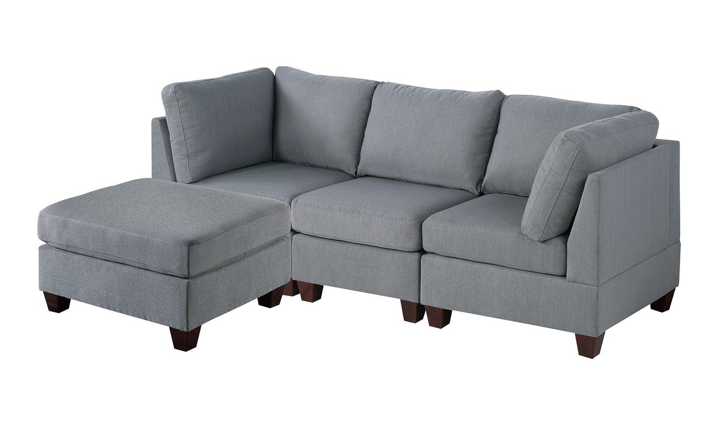 VERSATILE GRAY MODULAR 4 Piece Living Room Set