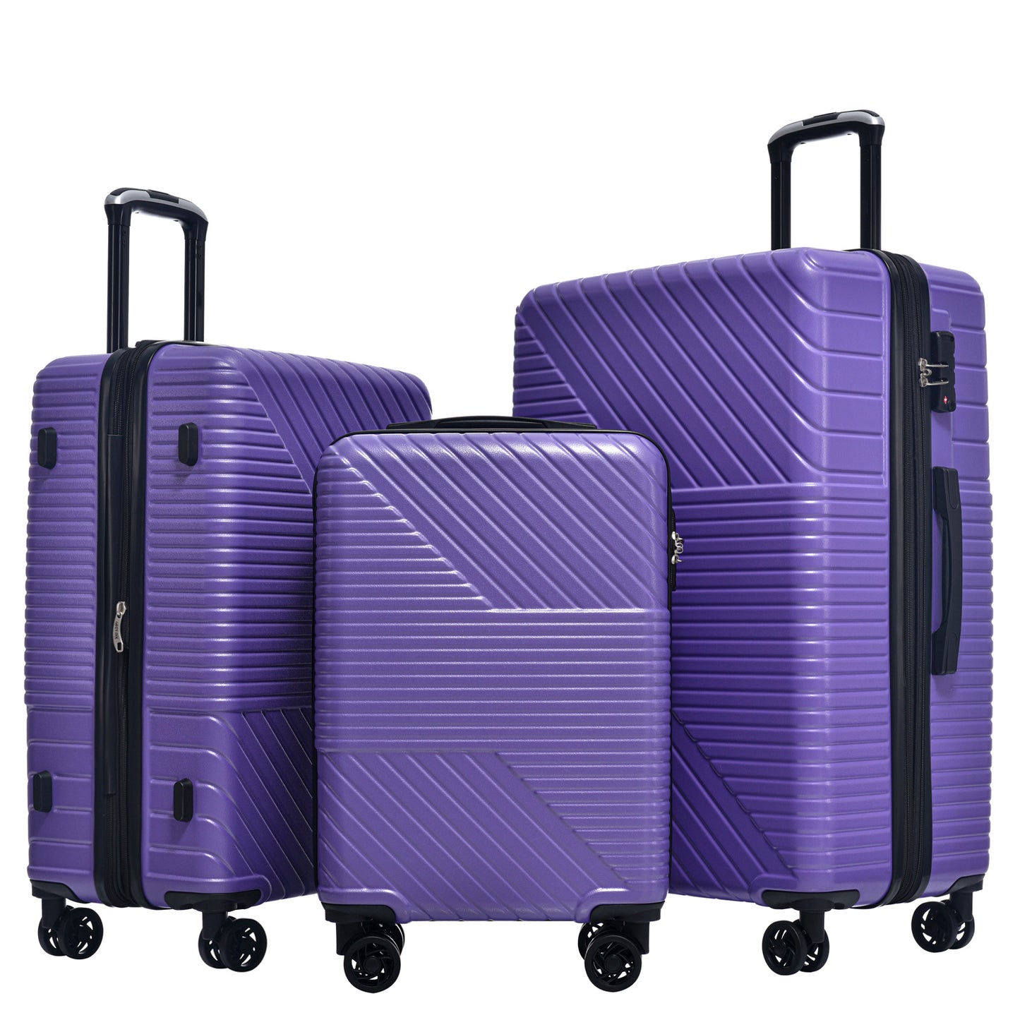 Hardshell Luggage Sets 3 Piece double spinner 8 wheels Suitcase with TSA Lock Lightweight 20''24''28''