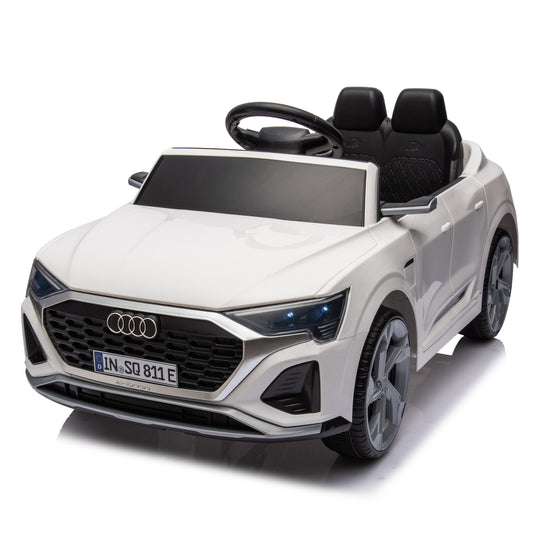 12V Kids Ride On Electric Car w/Parents Remote Control,Licensed Audi SQ8 for Kids,Dual Drive,Suspension,Hanging start,Three speed adjustable Music,Volume Control,LED Lights for Kids Aged 3-6.