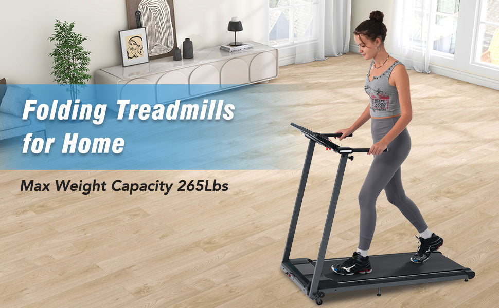 NEW Folding Treadmills Walking Pad Treadmill for Home Office -2.5HP Walking Treadmill With Incline Bluetooth Speaker 0.5-7.5MPH 265LBS Capacity Treadmill for Walking Running