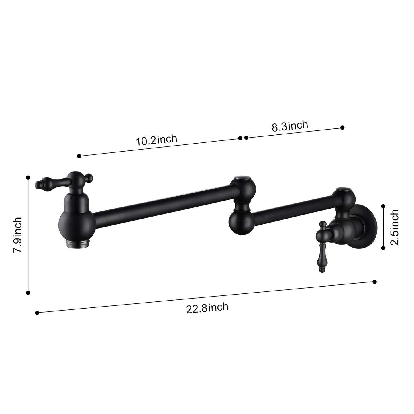 Wall Mount Folding Kitchen Pot Filler Faucet