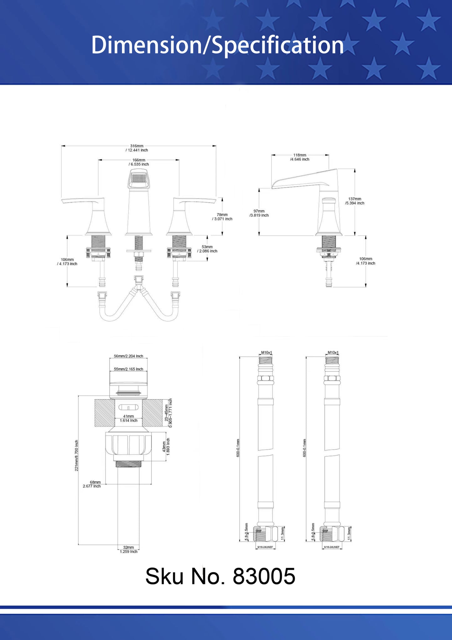 Elegant 2-Handle Widespread Bathroom Faucet with Drain Assembly