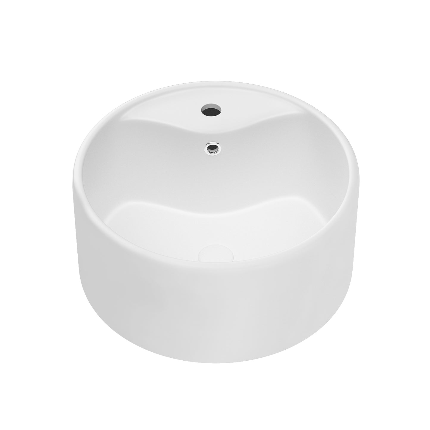 Vessel Bathroom Sink Basin in White Ceramic