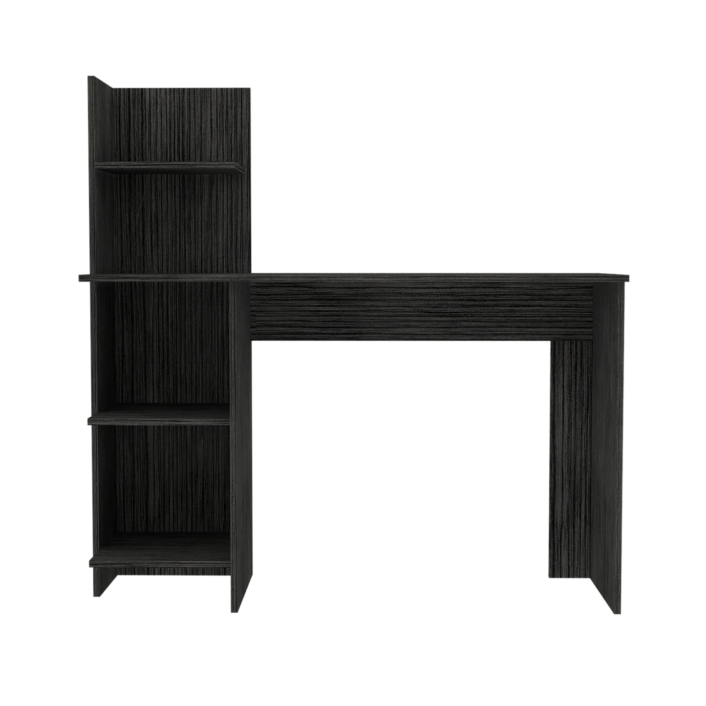 Elegant Smokey Oak 4-Shelf Writing Desk