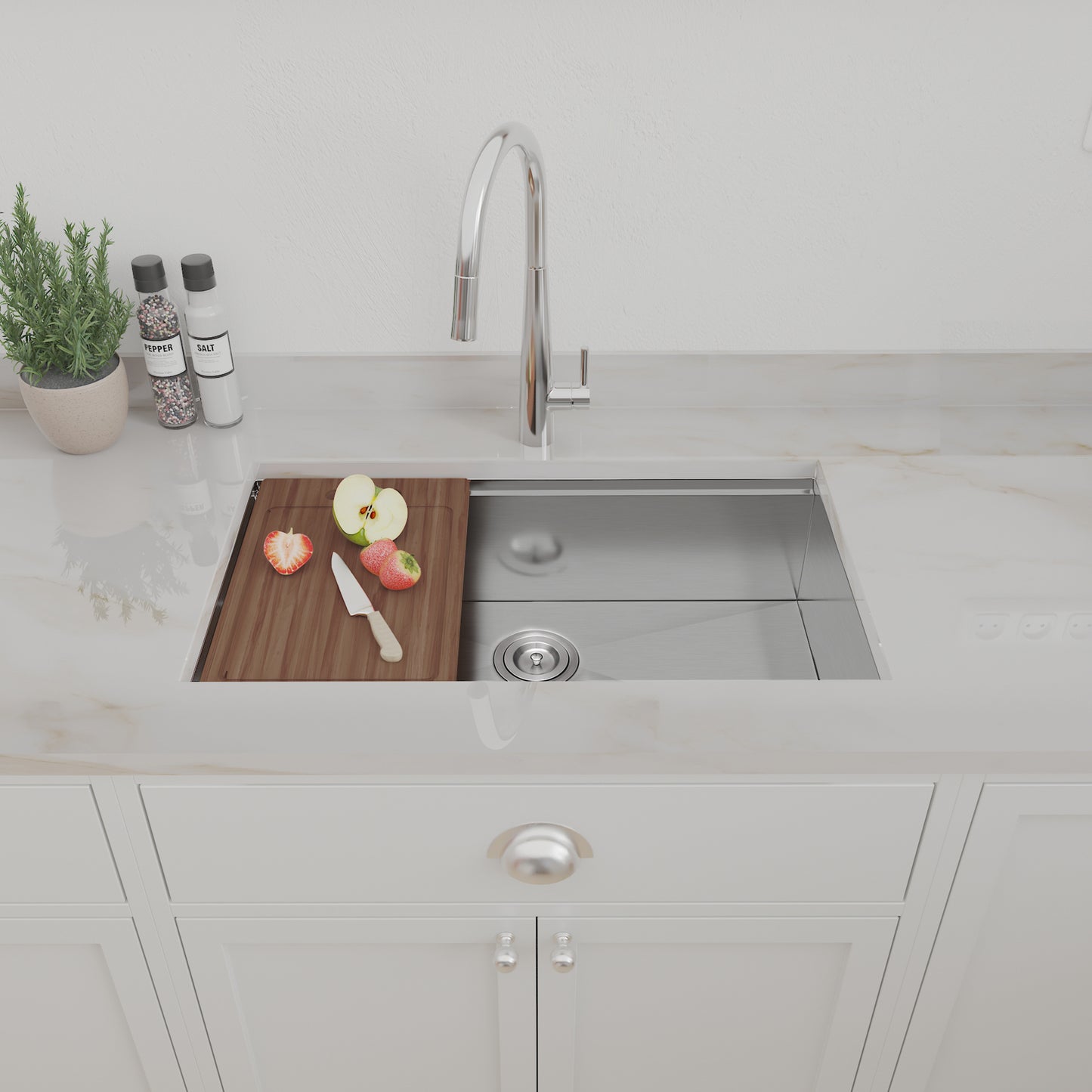 Upgrade Your Kitchen with the ALWEN 30 Inch Workstation Ledge Kitchen Sink