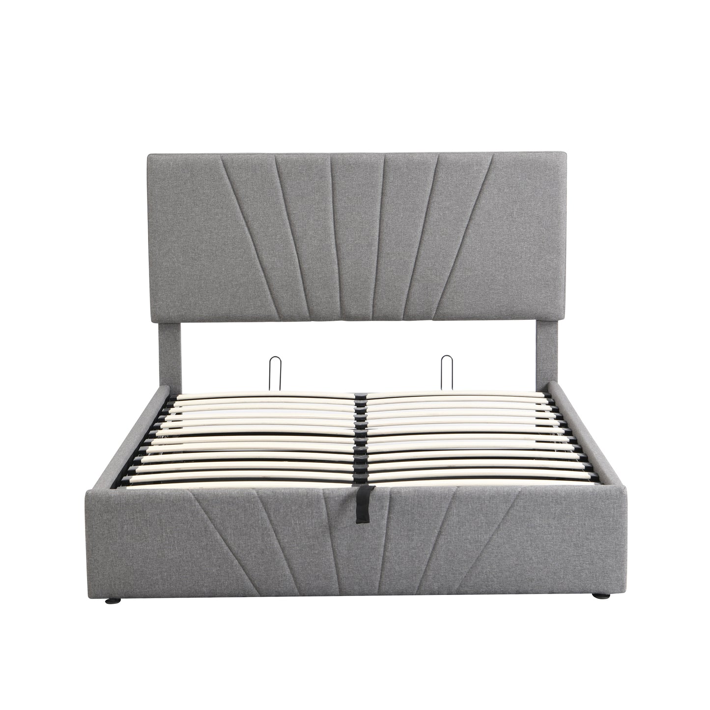 Full size Upholstered Platform bed with a Hydraulic Storage System - Gray